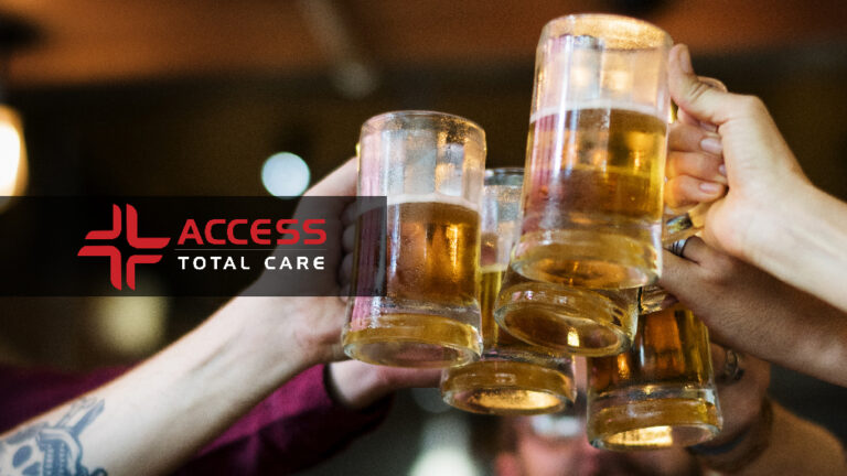 image of people holiday drinking with craft beer glasses cheering